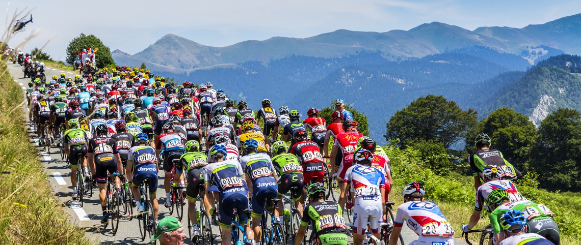 Bikers riding in the French alps