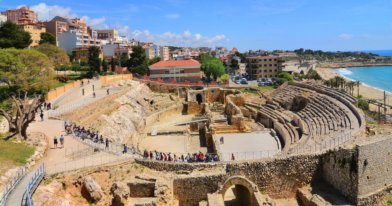City view of Tarragona with the amphitheatre in view