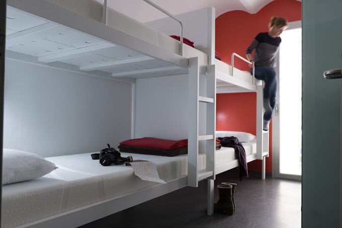 Interior view of a shared dorm room at HelloBCN Hostel in Barcelona.