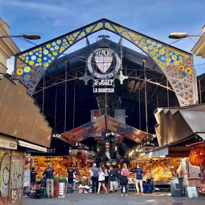 The la boqueria food market entrance