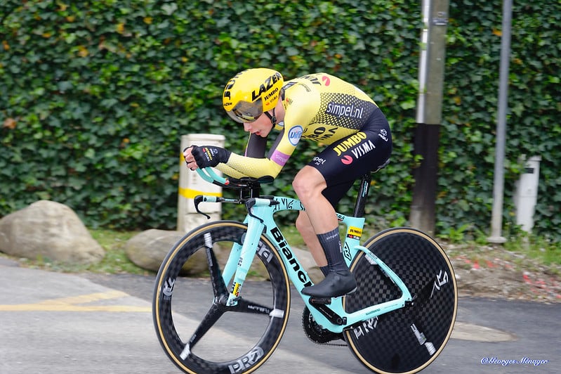 Jonas Vingegaard on bike during tour de france