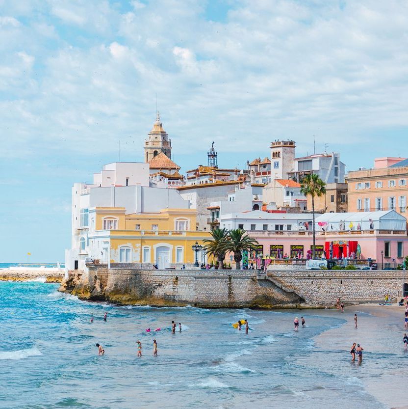 View of Sitges at the coast