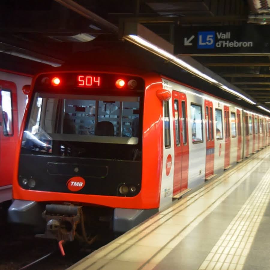 Underground metro in Barcelona at a stop
