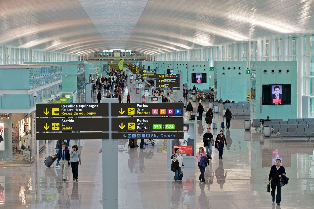 Inside of terminal at El prat airport
